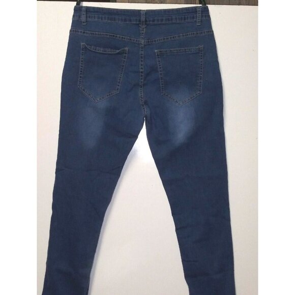 Vintage Skinny Jeans Womens 33W 30 inseam Boho stretch mid rise, medium wash EUC - Picture 7 of 8